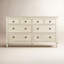 Lugano Reclaimed Acacia White Wash Coastal 8-Drawer Dresser With Iron Hardware