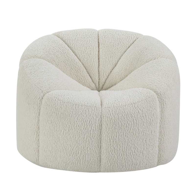 Chaise avec sherpa pivotant blanc Teddy