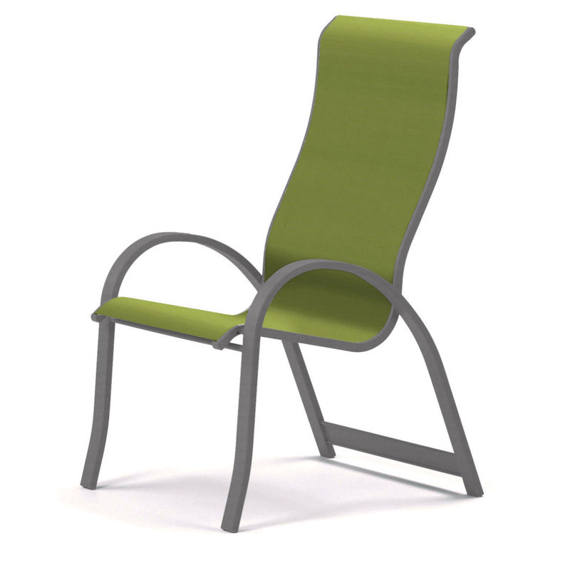 Aruba 1 Outdoor Dining Armchair, Lime 38D Sunbrella®, Textured Black