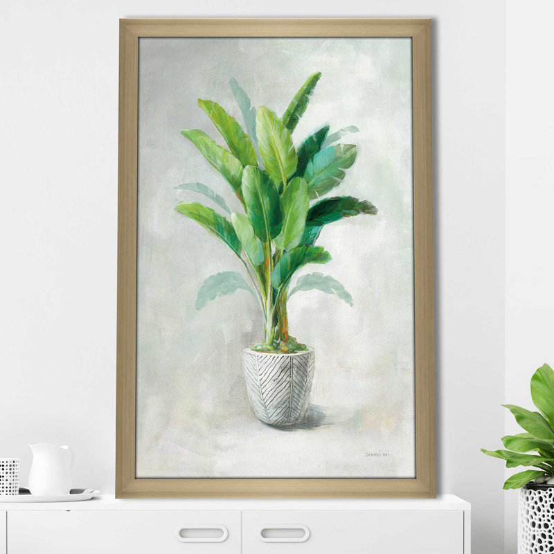 «Greenhouse Palm II», reproduction d'art, Encadrement champagne, H 27,5 po x l 21,5 po x P 0,75 po