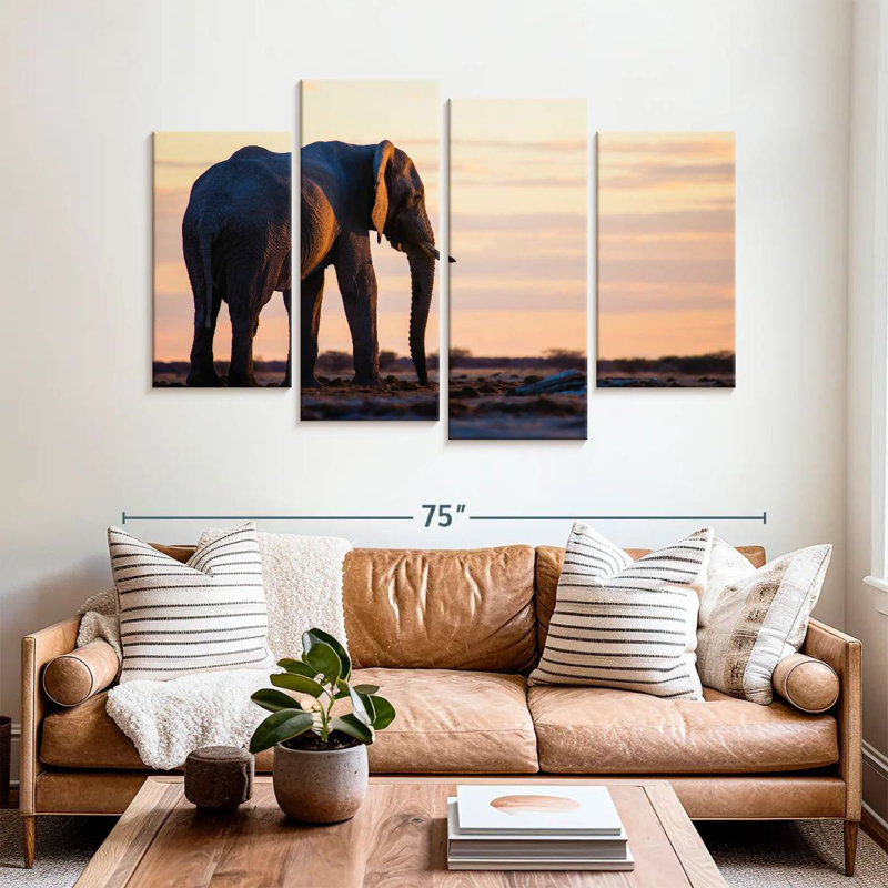 Éléphant solitaire Brampt, H 42 po x l 68 po