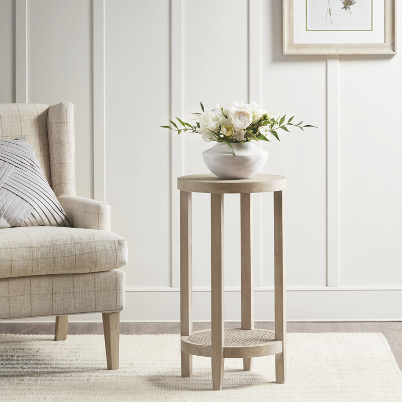 Martha Stewart Harley  Round End Table with Cane Detail