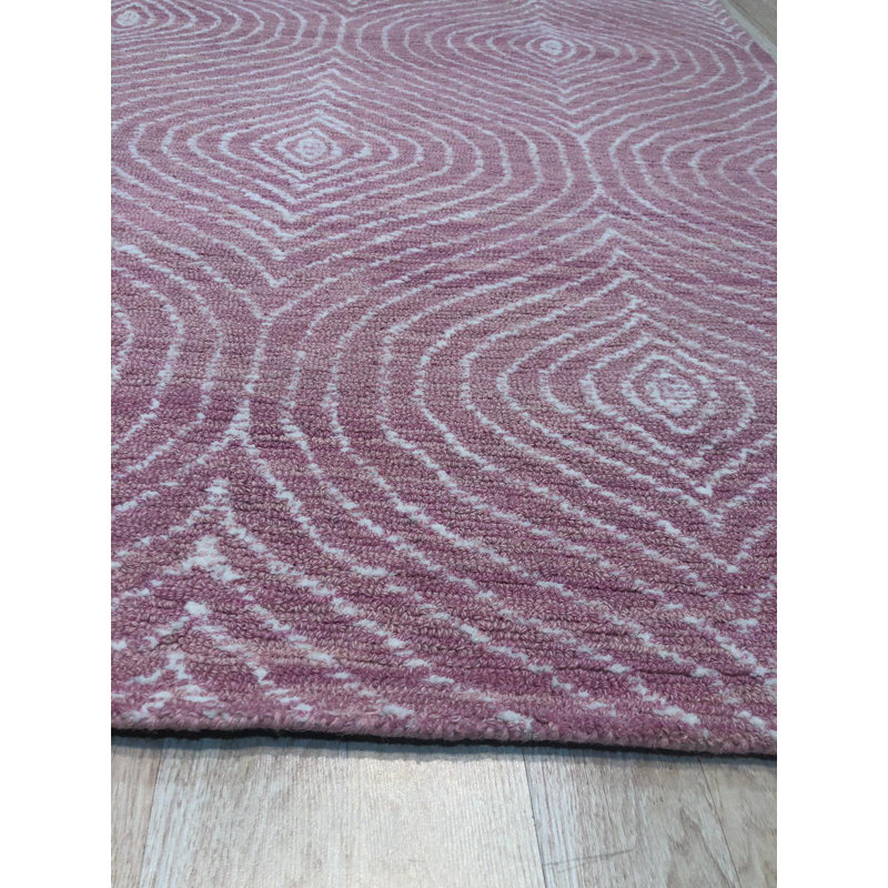 Barragan Pink Hand Tufted Wool Contemporary Transitional Area Rug, Rectangle 5' x 8'