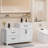 Wimer 48" Double Sink Bathroom Vanity Set With Two Separated 24" Ceramic Tops, Two Different Height