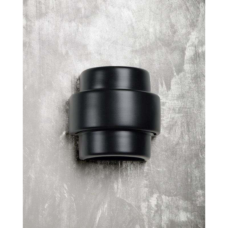 Chiyeko Ceramic Wall Light, LED Bulb Included, 10" H x 10" W x 6" D, Matte Black