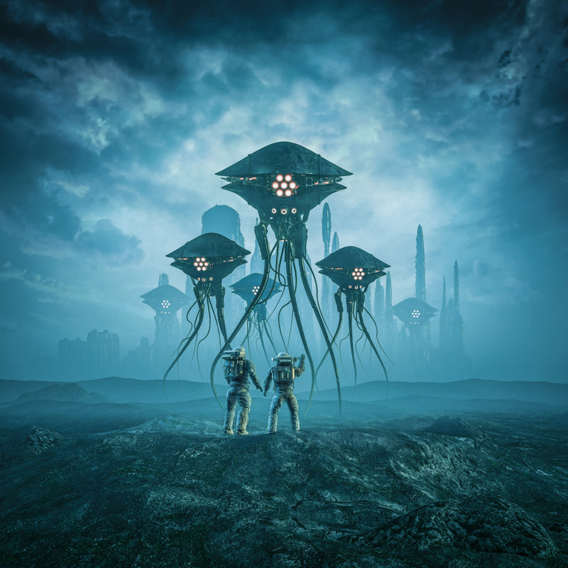 Sentinels Of The Hive by Grandeduc - Wrapped Canvas Print, 30cm H x 30cm W x 3.8cm D