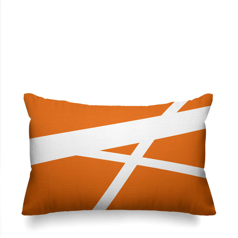 Seward Geometric Diamond Indoor/Outdoor Throw Pillow, Orange