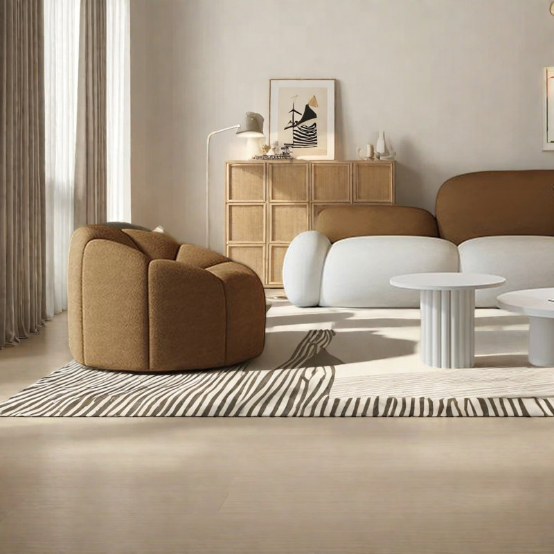 Canapé simple en sherpa de confort moderne