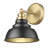 Myesia 8 in. Matte Black and Brass 1-Light Sconce