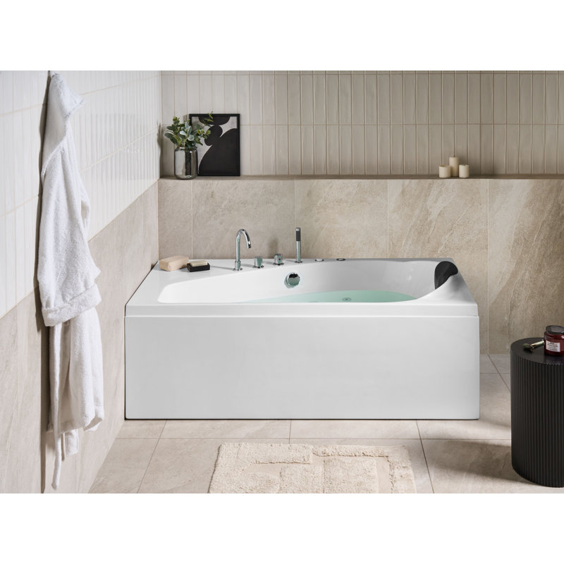 Beliani CAURA 220 Volt 1 Person Acrylic Triangle Standard (Hardwired) Hot Tub in White
