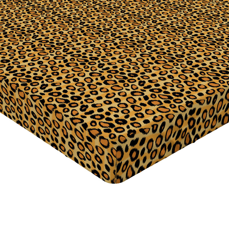 Drap-housse Ambesonne, paquet de 2, Drap-housse grand, Imprimé animal orange / noir 1