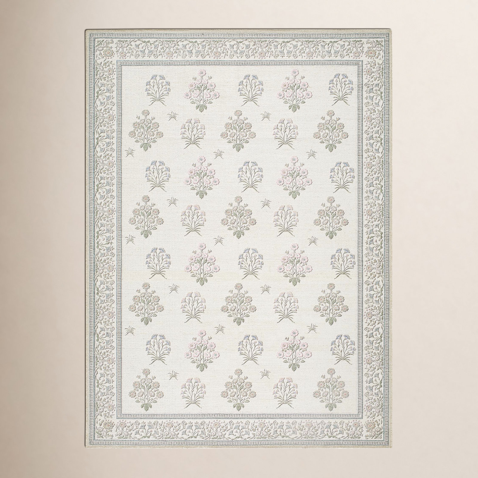 Myla Machine Washable Floral Area Rug, Rectangle 2' x 2'11"