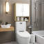 Armoire murale de salle de bain avec tablette intérieure réglable à double porte