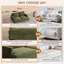 Canapé-causeuse avec repose-tête ajustable 56,7 po Petit canapé rembourré ergonomique à 2 places avec coussins amovibles et structure en bois robuste pour chambre à coucher, bureau ou appartement - vert-640072437