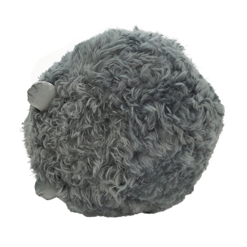 Mongolian Lamb Collection Wool Throw Pillow, Gray, 13"H x 13"W