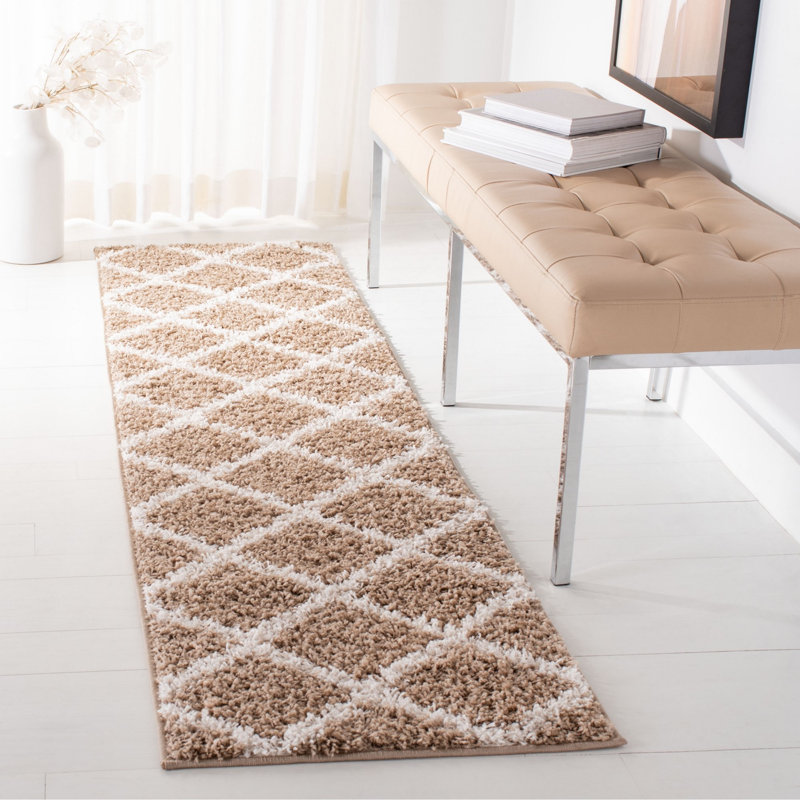 Helsel Shag Performance Geometric Rug, Runner 2' x 8'