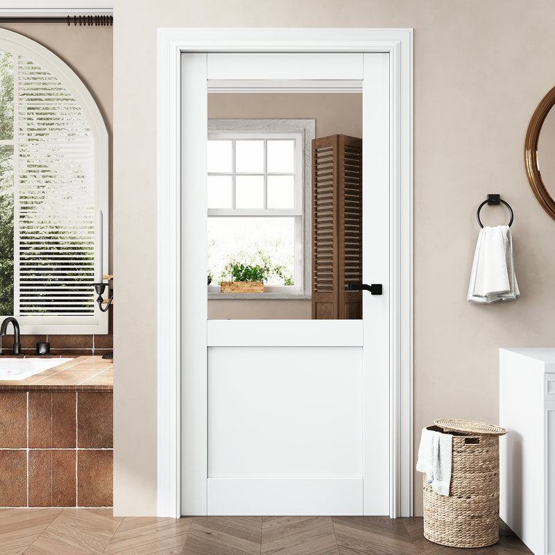 Porte coulissante intérieure semi-réfléchissante pour porte de grange, 36 po x 80 po