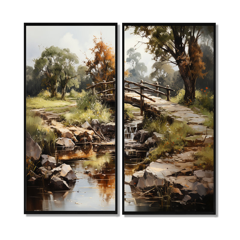 Gilbertson - art mural traditionnel beige, 32" H x 32" W, Impression encadrée flottante, Black