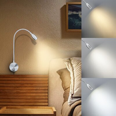 Orren Ellis Kamra Aluminum LED Plug-in Swing Arm Sconce & Reviews | Wayfair