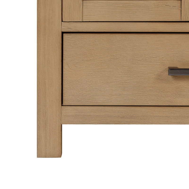 Modero 72'' W Double Bathroom Vanity Base, Brushed Oak