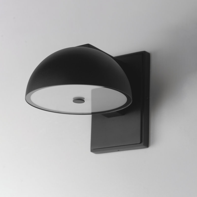 Dremann LED Wall Light, 7" H x 7" W x 8.75" D, Black