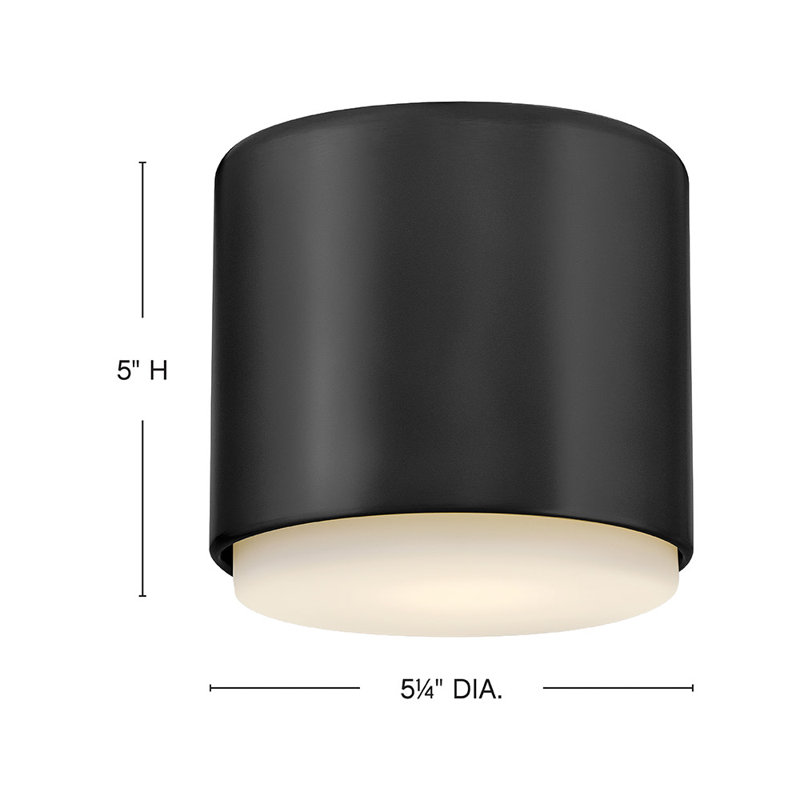 Hinkley Cedric Flush Mount Flat, Black