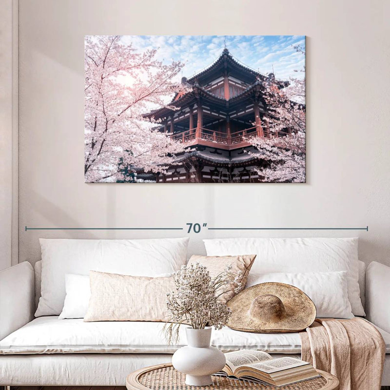 Temple Adella Qinglong Sakura, H 30 po x l 45 po