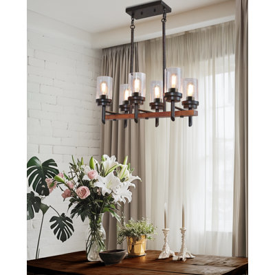 6-light Industrial Farmhouse Linear Pendant Light