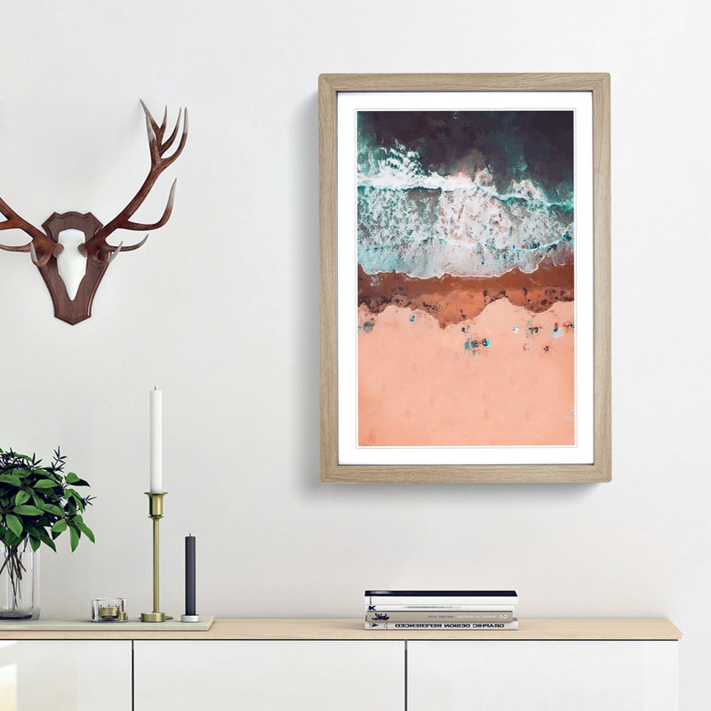 Blacks Beach in San Diego Cali in Abstract - Picture Frame Graphic Art Print, 36cm H x 27cm W x 2cm D, Oak Framed