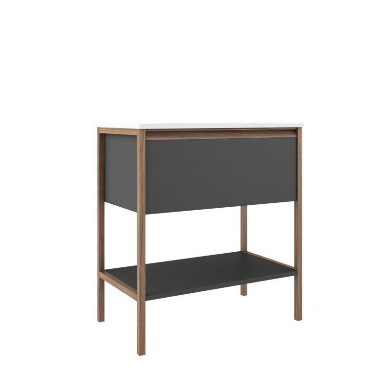 Tempo 31" One Drawer One Shelf Freestanding Vanity - Ash Grey, Ash Gray