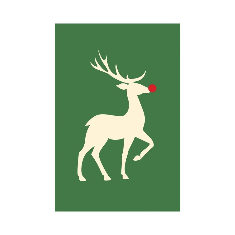 North Pole reindeer red and green Wallpaper
