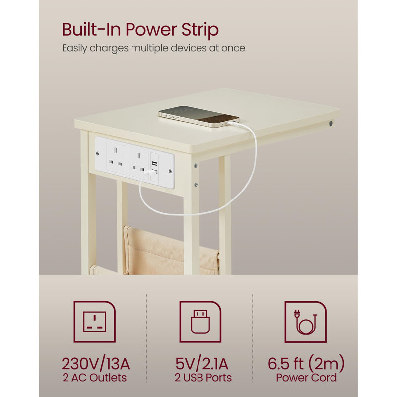 40cm W Manufactured Wood Bedside Table