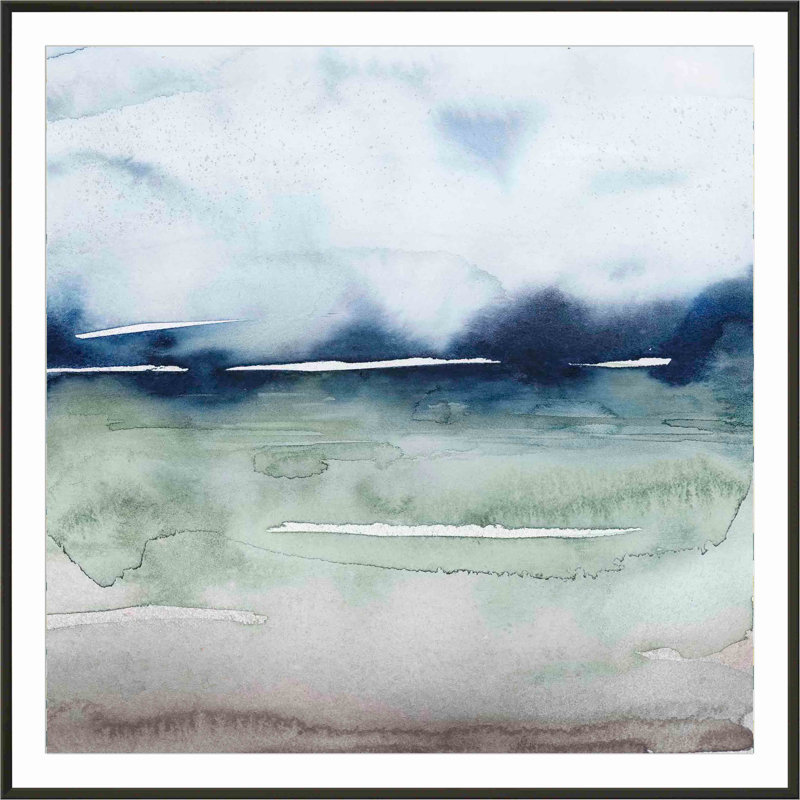 «Uplands II» par Grace Popp - peinture encadrée, Noir, H 12 po x l 12 po