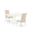 Ensemble de salle à manger 3 pièces comprenant une table rectangulaire à abattant et 2 chaises rembourrées en lin beige clair, lin blanc-1090785519-1090785512