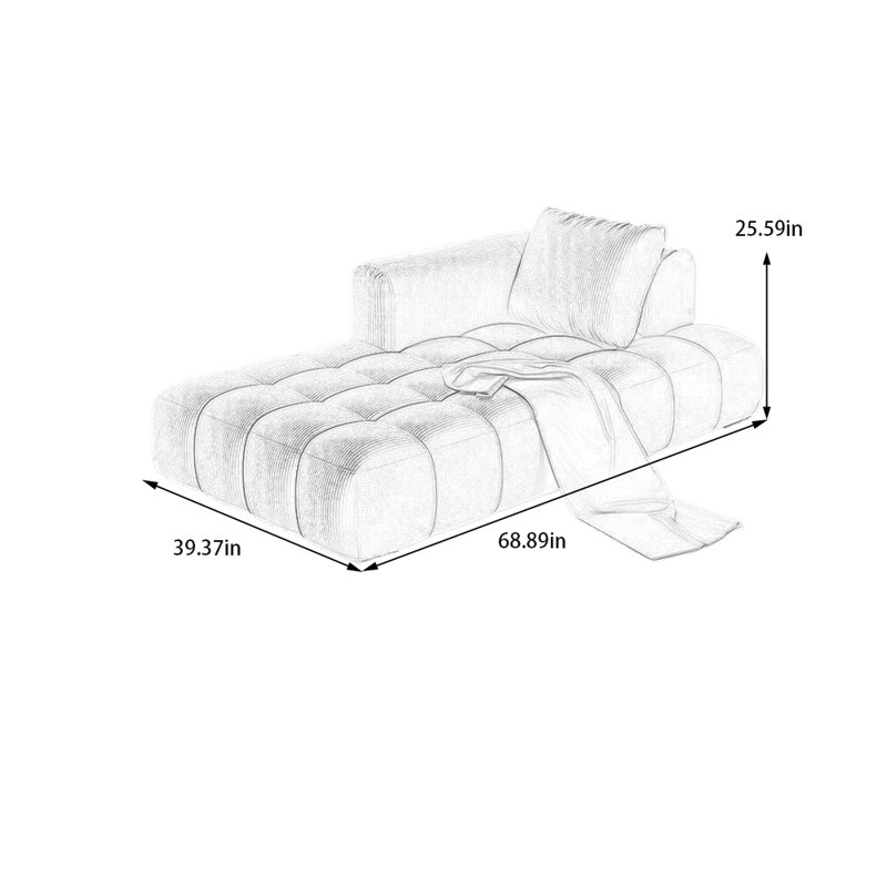 Marazi, Velours côtelé blanc, Orienté à droite