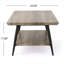 Table basse rectangulaire gris ardoise avec tablette inférieure, L 43,25 po x l 23,5 po x H 17 po, panneau de fibres à densité moyenne aspect bois, décor de salon Mid-Century
