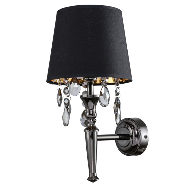 1 - Light Dimmable Chrome Wallchiere, Black