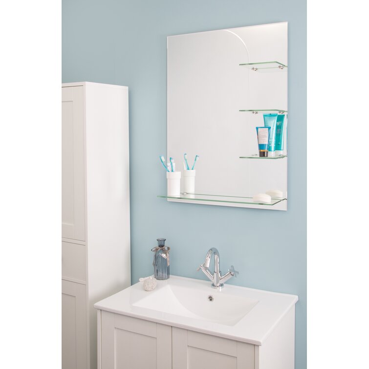 SLT151 Bathroom Mirror with Glass Shelf (35 x 28)