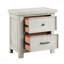 Table de chevet 2 tiroirs gris clair, mobilier de chambre en bois de style classique 1pc