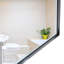 Miroir de salle de bain noir lustré de 40 po x 30 po - Cadre rectangulaire en métal à bords biseautés, reflet transparent, fabrication rouille, facile à installer sur le mur, installation simple dans un dossier-129487164