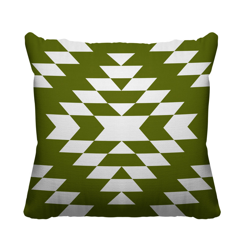 Coussin intérieur / extérieur Chantico Southwestern, 15 po x 15 po, Chartreuse, Carré