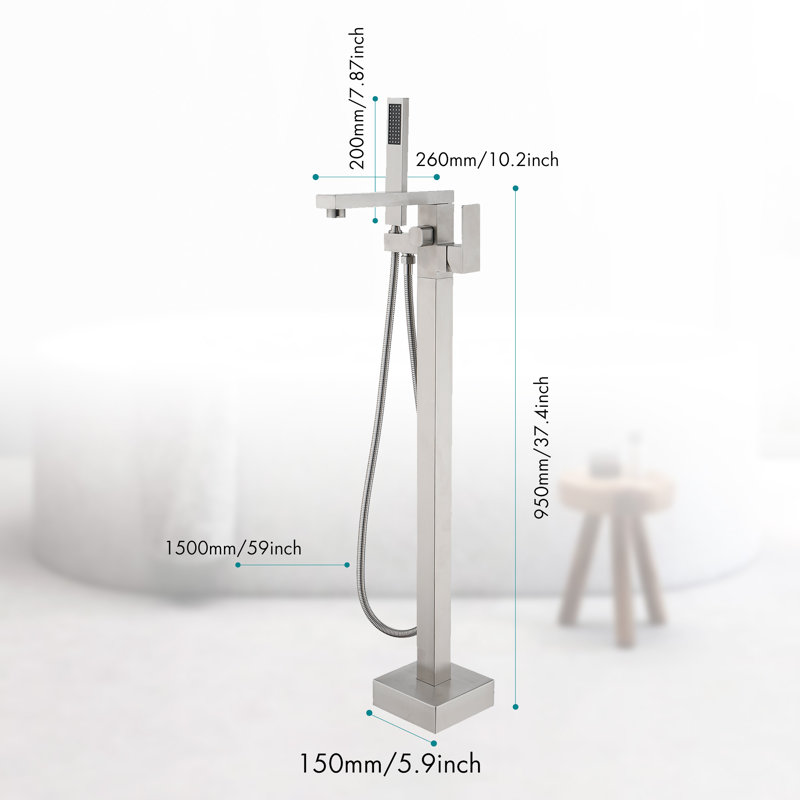 1 Handle Floor Clawfoot Tub Faucet, Brushed Nickel