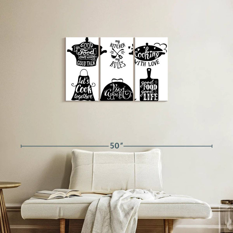 Kema Kitchen Set Quotes Wall Sign, 20" H x 33" W