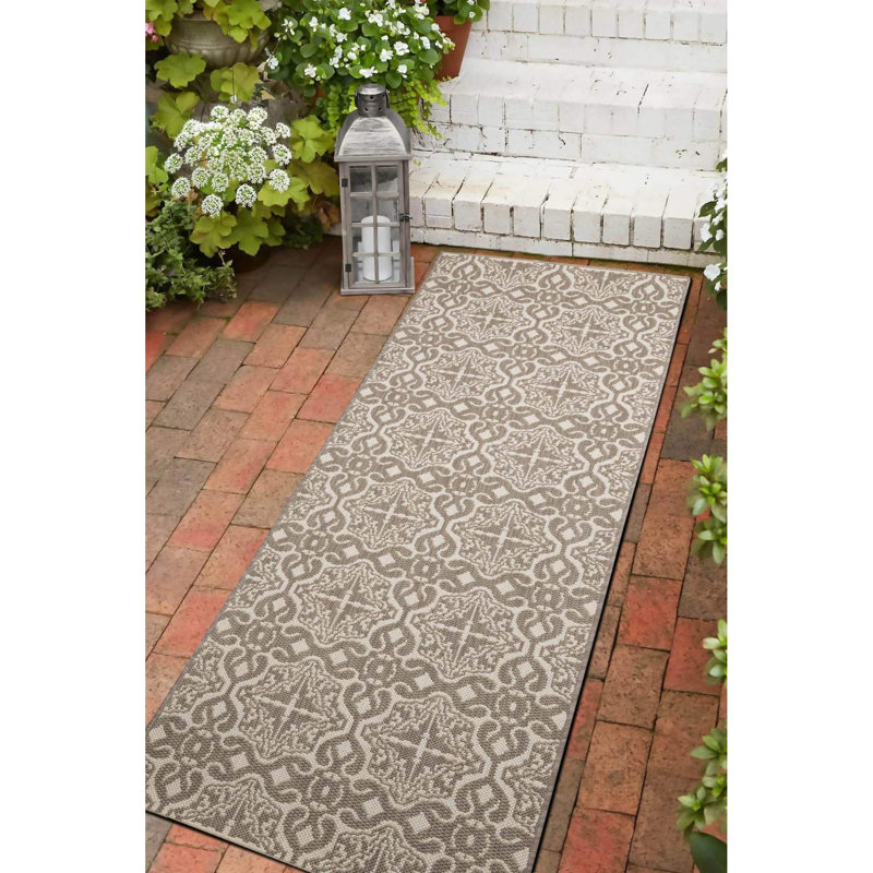 Cogan Geometric Dhurrie Indoor / Outdoor, Runner 67 x 200 cm
