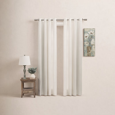 Lakeland Classic Solid Semi-Sheer Grommet Single Curtain Panel in Bold Colors & Sizes