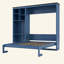 Lit escamotable avec bureau intégré et armoire de rangement à étages-133671830