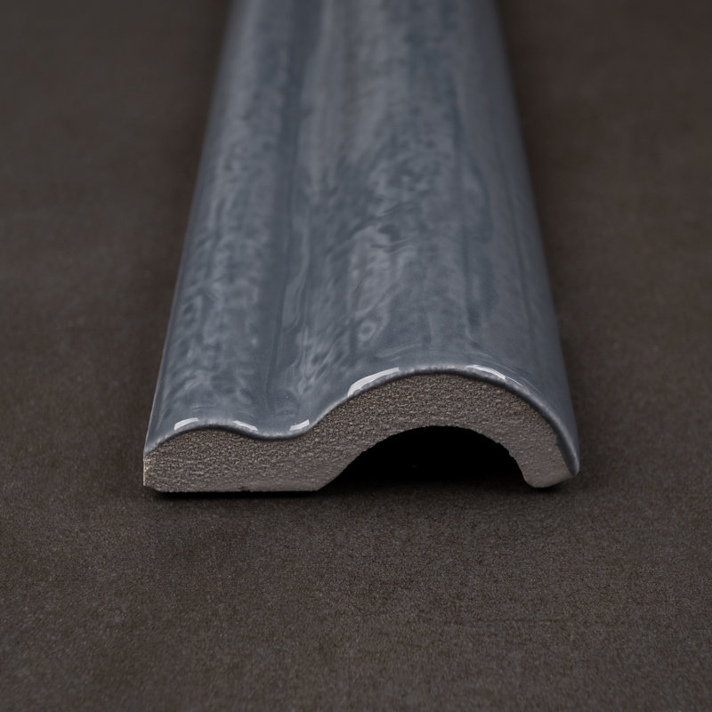New Country 1.97" x 5.9" Ceramic Chair Rail Tile Trim, Deep Blue