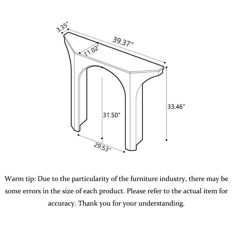 Black Hexagonal Acrylic Console Table, 35.43" H x 39.37" W x 11.02" D