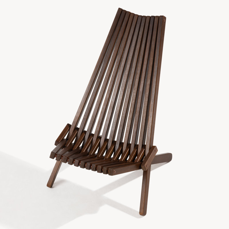 Jahvion Eucalyptus Wooden Folding Portable Adirondack Chair, Weather Resistant, No Assembly