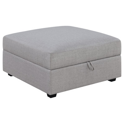 Square Upholstered Storage Ottoman Grey